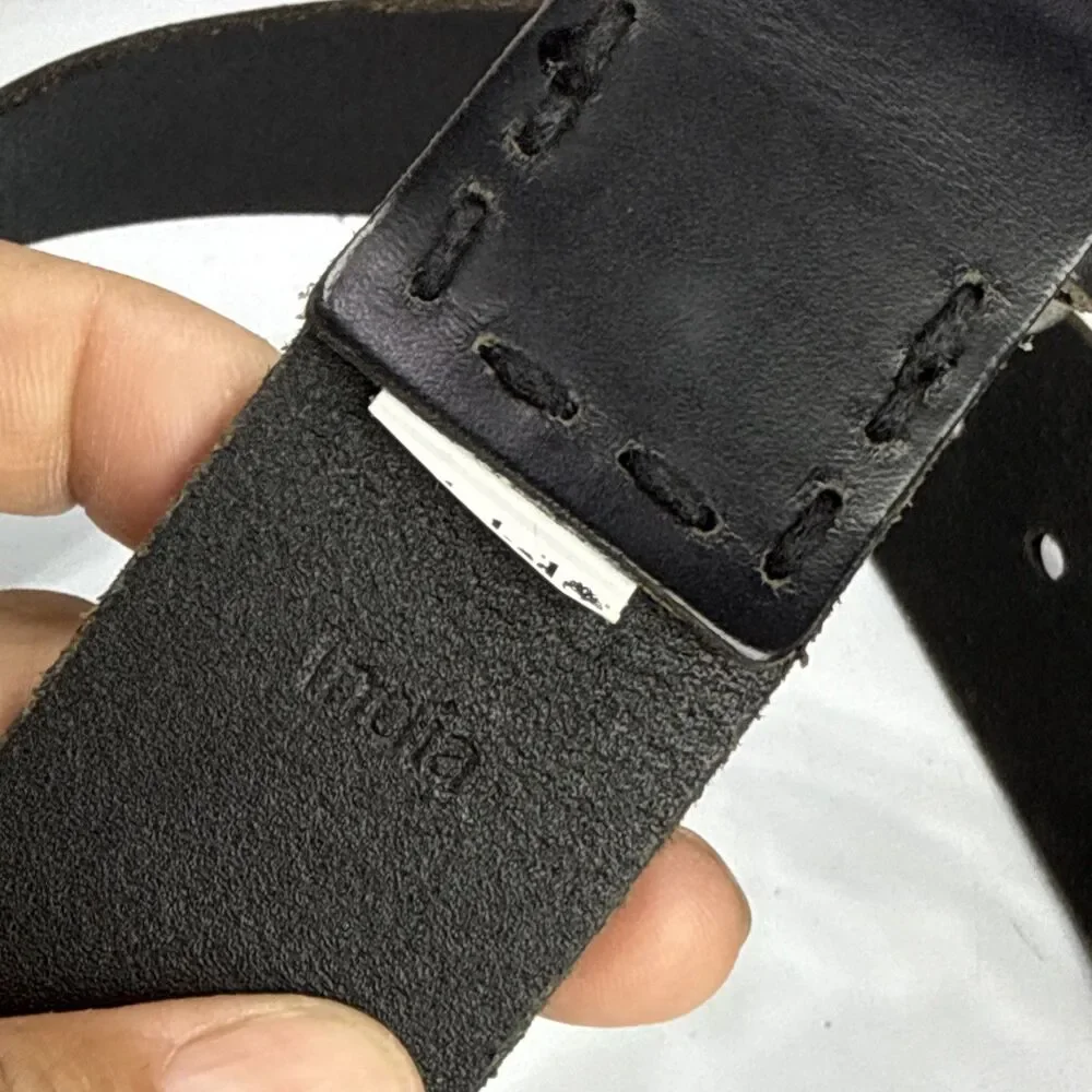 (H) TIMBERLAND Genuine Leather vintage black  belt , size 32